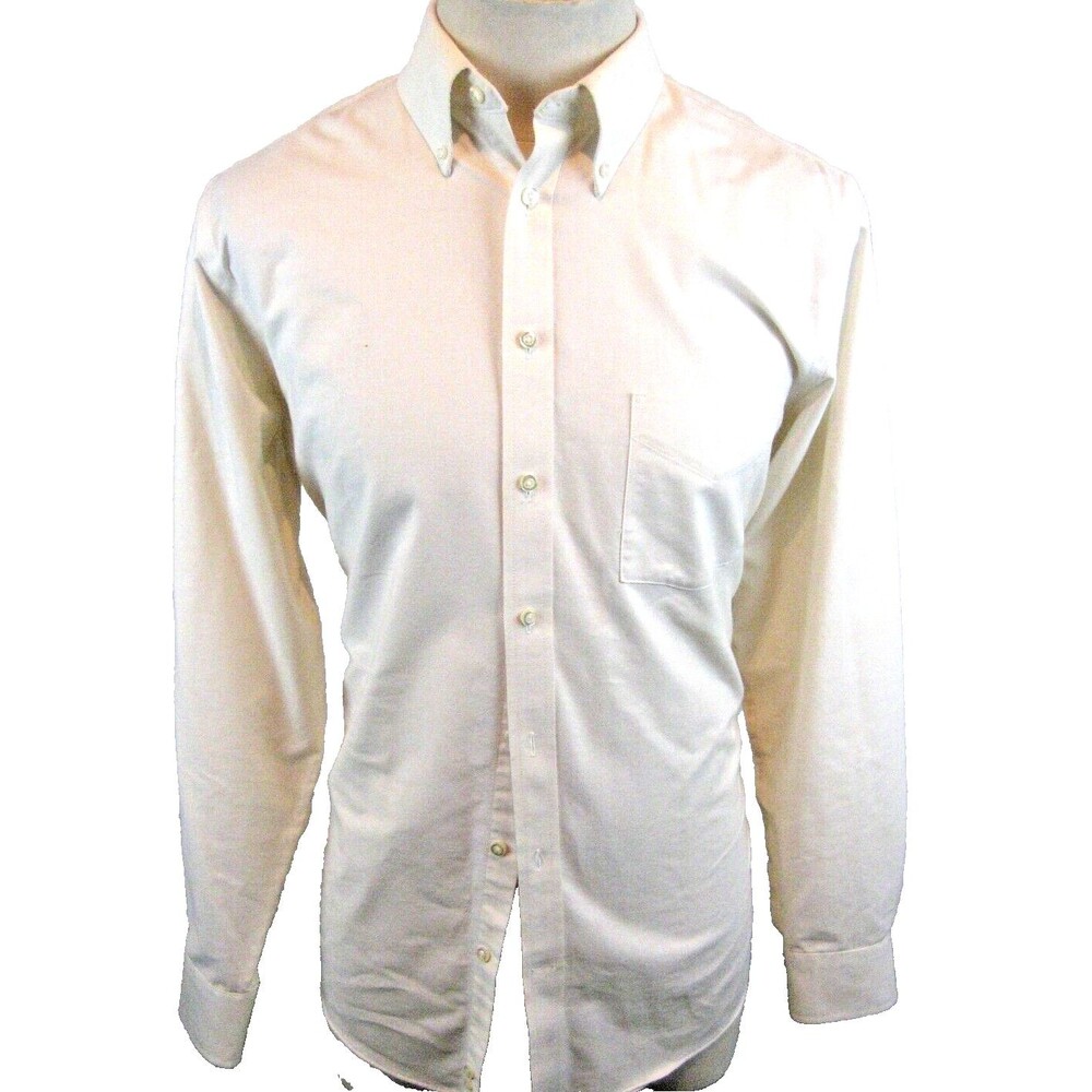 Mens Stafford Tan Cotton Blend LS Casual Shirt sz 15.5x34.35